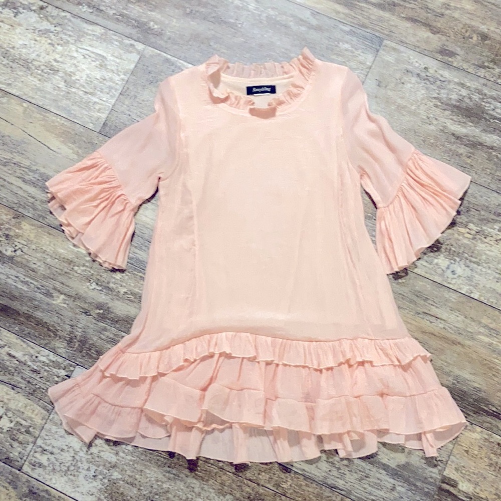 Blush color Flowy ruffle top